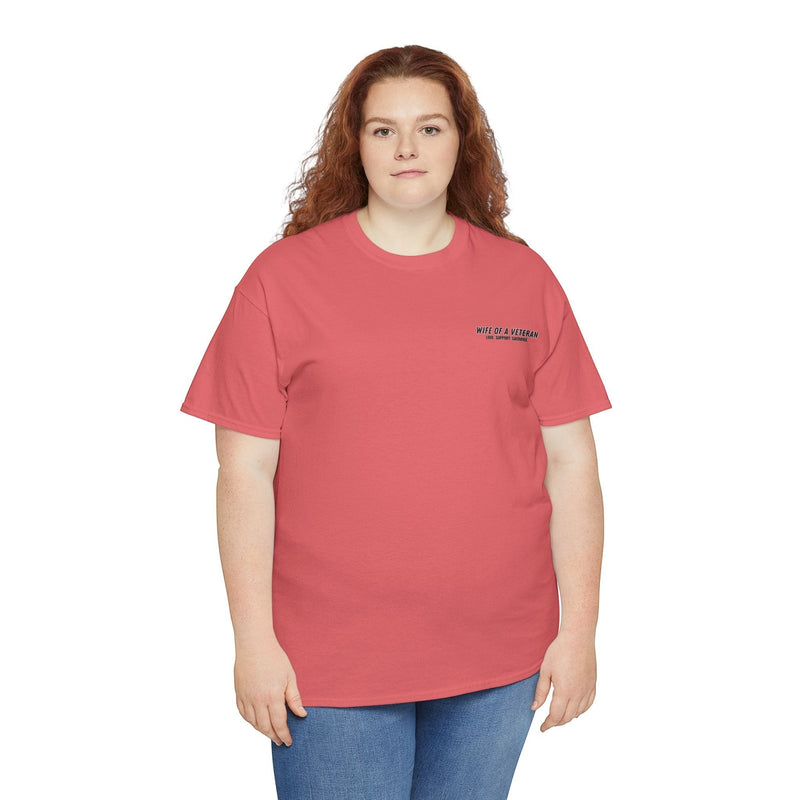 Wife of a Veteran T-Shirt — 'Love. Support. Sacrifice.' Military Boots Tribute Tee - Australian Warfighters Coffee