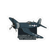 F4U Corsair '530' Commemorative Plane Sticker — Vintage Military Aircraft Kiss-Cut Sticker - Australian Warfighters Coffee