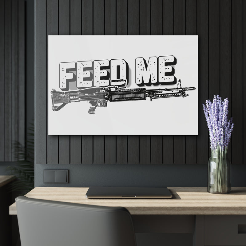 Feed Me Machine Gun Acrylic Print — Military Weapon Wall Art (French Cleat Hanging) - Australian Warfighters Coffee