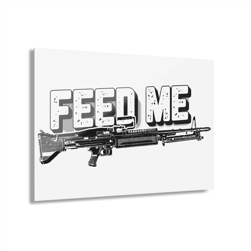 Feed Me Machine Gun Acrylic Print — Military Weapon Wall Art (French Cleat Hanging) - Australian Warfighters Coffee