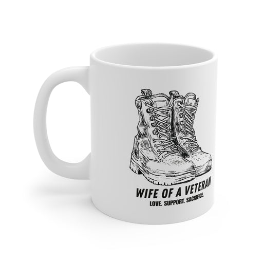 Wife of a Veteran Coffee Mug – Military Boots Ceramic Mug - Australian Warfighters Coffee