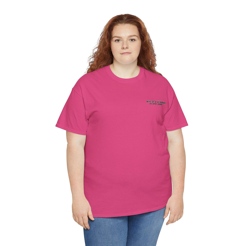 Wife of a Veteran T-Shirt — 'Love. Support. Sacrifice.' Military Boots Tribute Tee - Australian Warfighters Coffee