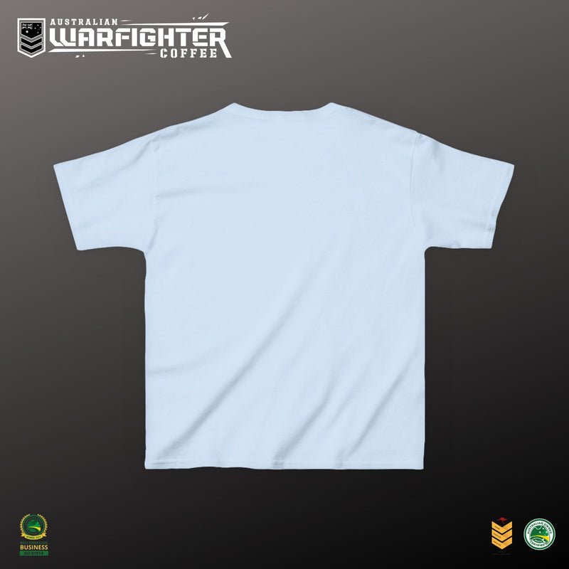 Kids Tee — "Hands of these eggs baby!" - Australian Warfighters Coffee