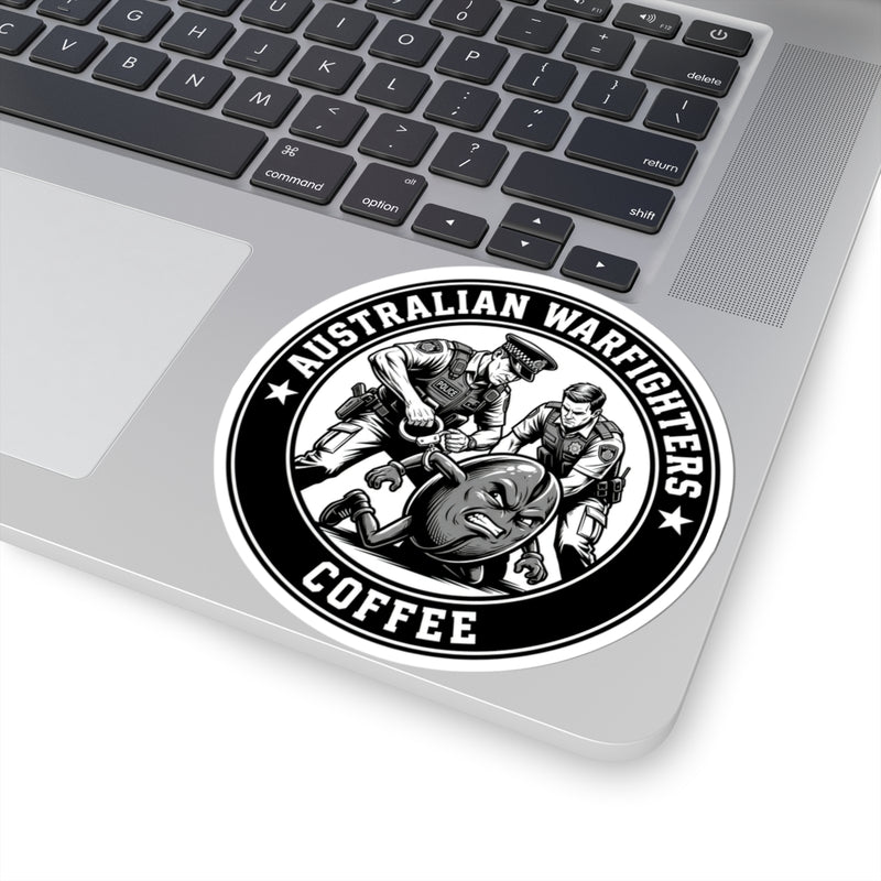 Australian Warfighters Coffee Sticker — Military Morale Kiss-Cut Decal