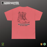 Wife of a Veteran T-Shirt — 'Love. Support. Sacrifice.' Military Boots Tribute Tee - Australian Warfighters Coffee