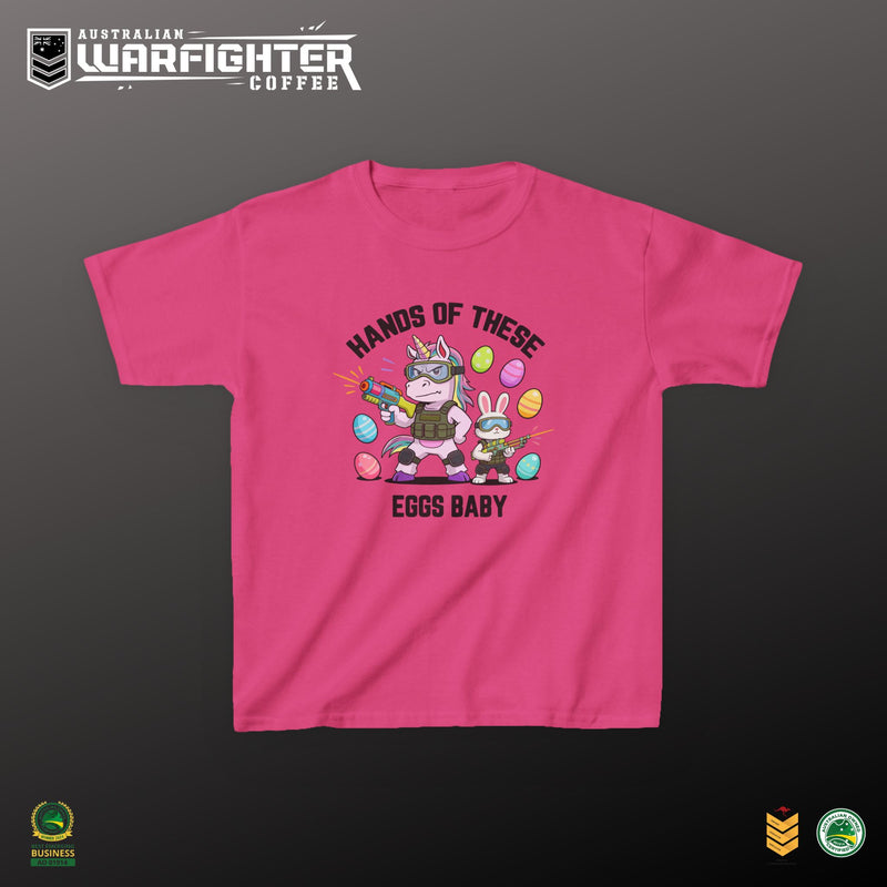 Copy of Kids Tee — "Hands of these eggs baby!" - Australian Warfighters Coffee
