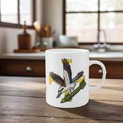 11oz White Ceramic Coffee Mug - C-Shaped Handle, Lead & BPA Free by Australian Warfighters Coffee - Australian Warfighters Coffee