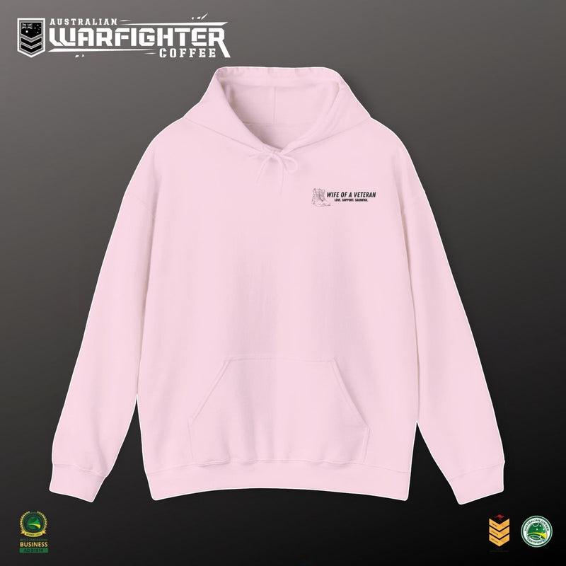Australian Warfighters Coffee pale pink cotton-poly blend hoodie with